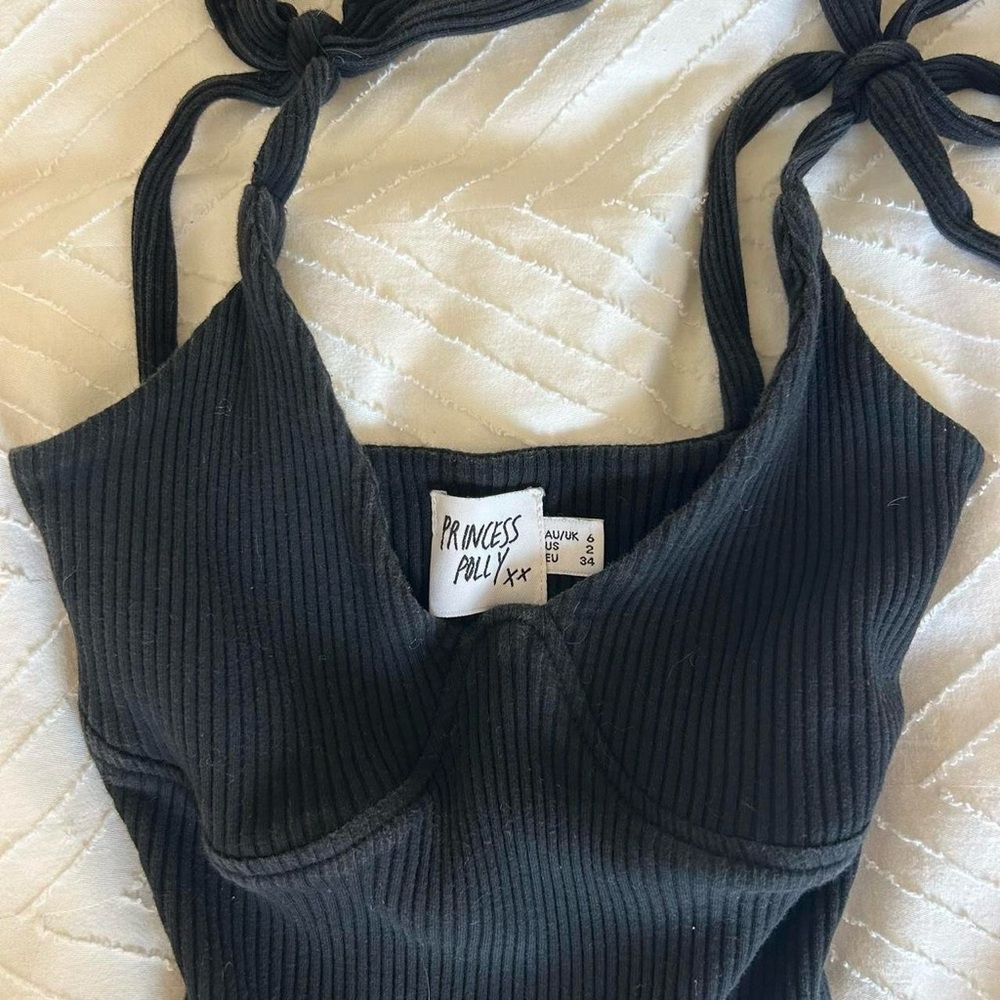 Black Princess Polly Clove Tie-Up Bodysuit